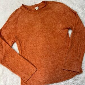J. Jill Pullover Sweater Neck Women Size M Orange Long Sleeve #260